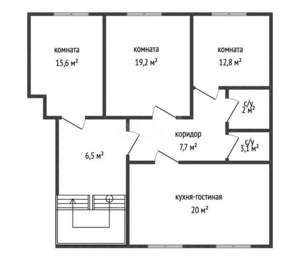 3-к квартира, вторичка, 100м2, 2/2 этаж