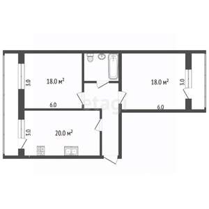 2-к квартира, вторичка, 66м2, 1/12 этаж