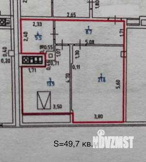 1-к квартира, вторичка, 50м2, 7/7 этаж