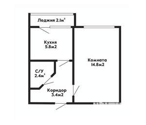 1-к квартира, вторичка, 27м2, 5/5 этаж