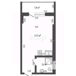 Студия квартира, вторичка, 32м2, 1/7 этаж