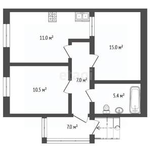 2-к квартира, вторичка, 49м2, 1/11 этаж