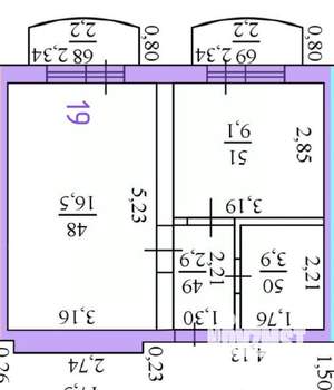 1-к квартира, вторичка, 39м2, 2/3 этаж