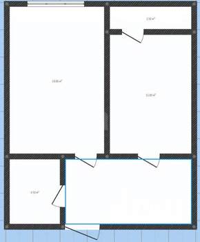 1-к квартира, вторичка, 45м2, 2/4 этаж