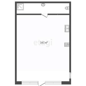 Студия квартира, вторичка, 15м2, 1/7 этаж