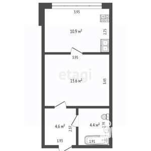 1-к квартира, вторичка, 34м2, 5/6 этаж