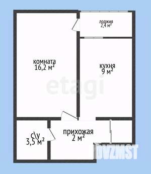 2-к квартира, вторичка, 32м2, 1/2 этаж