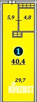 Студия квартира, сданный дом, 40м2, 4/20 этаж