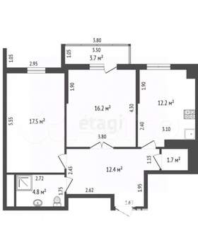 2-к квартира, вторичка, 65м2, 11/11 этаж
