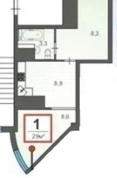 Студия квартира, вторичка, 29м2, 3/4 этаж