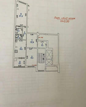 2-к квартира, вторичка, 82м2, 2/12 этаж