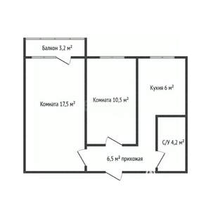 2-к квартира, вторичка, 44м2, 4/5 этаж