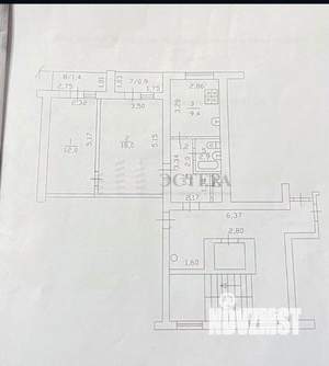 2-к квартира, вторичка, 52м2, 8/9 этаж