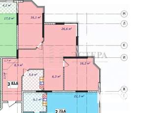 2-к квартира, вторичка, 84м2, 3/7 этаж