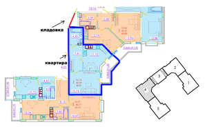 1-к квартира, вторичка, 41м2, 3/7 этаж