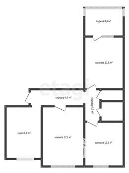 3-к квартира, вторичка, 64м2, 6/9 этаж