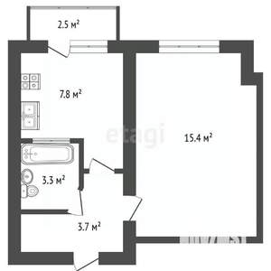 1-к квартира, вторичка, 33м2, 5/5 этаж