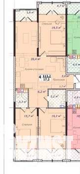 2-к квартира, вторичка, 113м2, 1/7 этаж