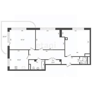 3-к квартира, вторичка, 106м2, 6/6 этаж