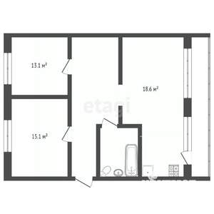 3-к квартира, вторичка, 61м2, 4/5 этаж