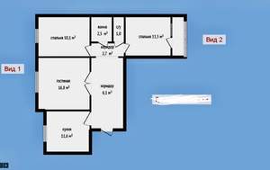 3-к квартира, вторичка, 62м2, 1/9 этаж