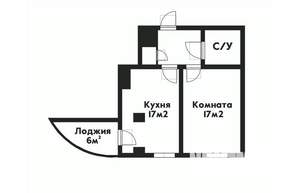 1-к квартира, вторичка, 43м2, 6/8 этаж
