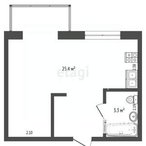 Студия квартира, вторичка, 53м2, 10/10 этаж