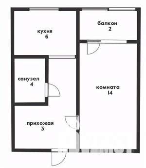 1-к квартира, вторичка, 29м2, 5/5 этаж
