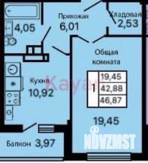1-к квартира, вторичка, 47м2, 2/9 этаж