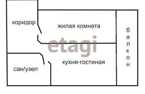 1-к квартира, вторичка, 57м2, 4/5 этаж