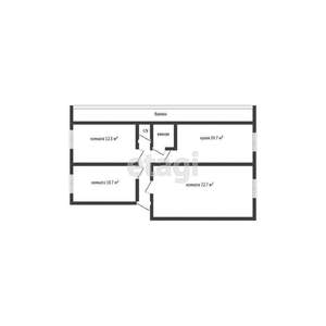 3-к квартира, вторичка, 74м2, 2/3 этаж