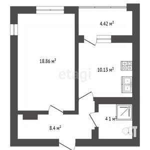 1-к квартира, вторичка, 41м2, 1/3 этаж