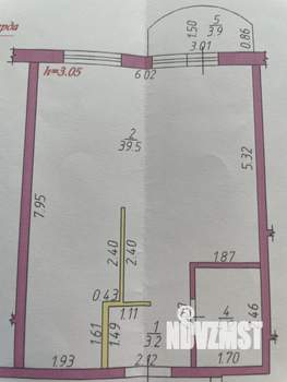 1-к квартира, вторичка, 47м2, 6/6 этаж