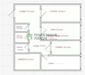 3-к квартира, вторичка, 121м2, 2/20 этаж