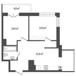 2-к квартира, вторичка, 62м2, 5/7 этаж