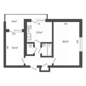 2-к квартира, вторичка, 50м2, 2/5 этаж