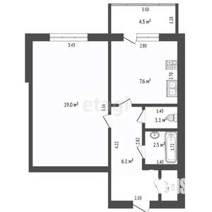 1-к квартира, вторичка, 37м2, 5/5 этаж