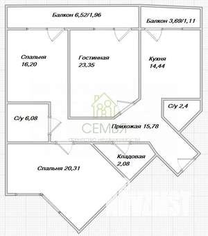 3-к квартира, вторичка, 105м2, 8/11 этаж