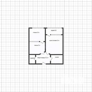 2-к квартира, вторичка, 55м2, 2/7 этаж