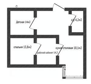 3-к квартира, вторичка, 68м2, 8/8 этаж