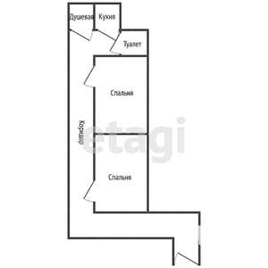 2-к квартира, вторичка, 39м2, 1/4 этаж