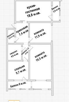 3-к квартира, вторичка, 78м2, 15/16 этаж