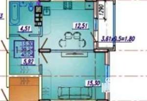 1-к квартира, вторичка, 40м2, 7/8 этаж