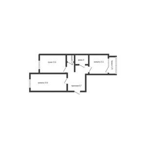 2-к квартира, вторичка, 65м2, 11/16 этаж