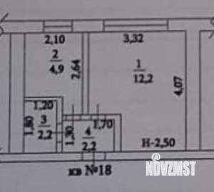 1-к квартира, вторичка, 22м2, 2/9 этаж