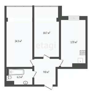 2-к квартира, вторичка, 76м2, 8/8 этаж