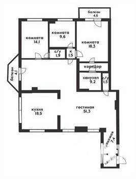 4-к квартира, вторичка, 142м2, 3/4 этаж