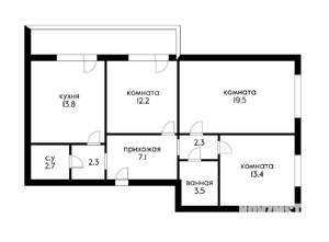 3-к квартира, вторичка, 84м2, 6/16 этаж