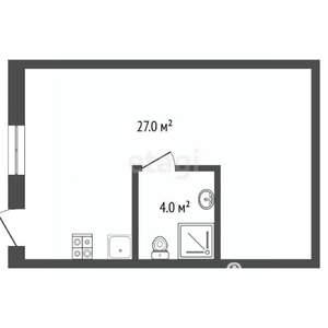 Студия квартира, вторичка, 31м2, 1/7 этаж