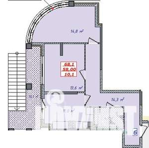 2-к квартира, вторичка, 68м2, 2/6 этаж